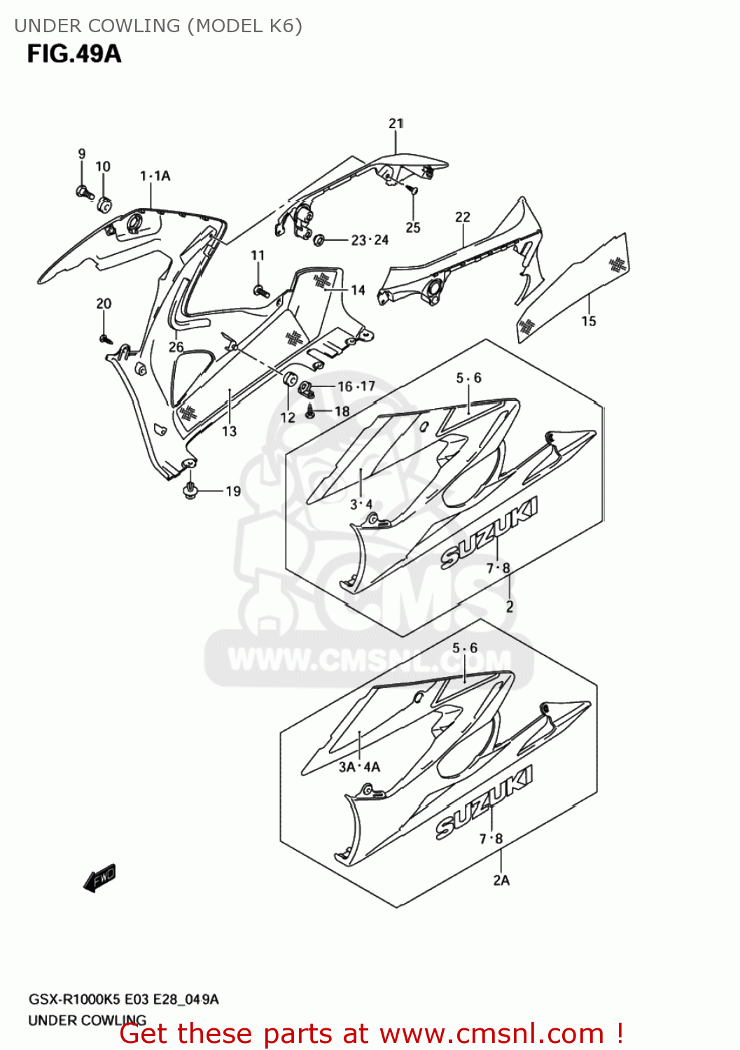 UNDER COWLING (MODEL K6) GSXR1000 2005 (K5) USA (E03)