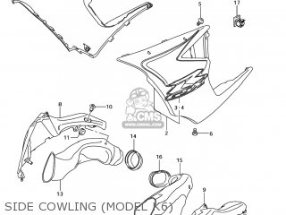 SIDE COWLING (MODEL K6) - GSXR1000 2005 (K5) USA (E03)