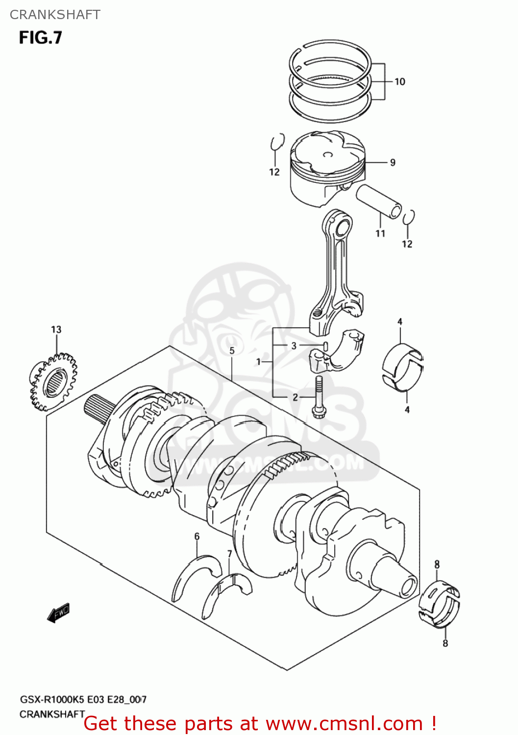 CRANKSHAFT GSXR1000 2006 (K6) USA (E03)