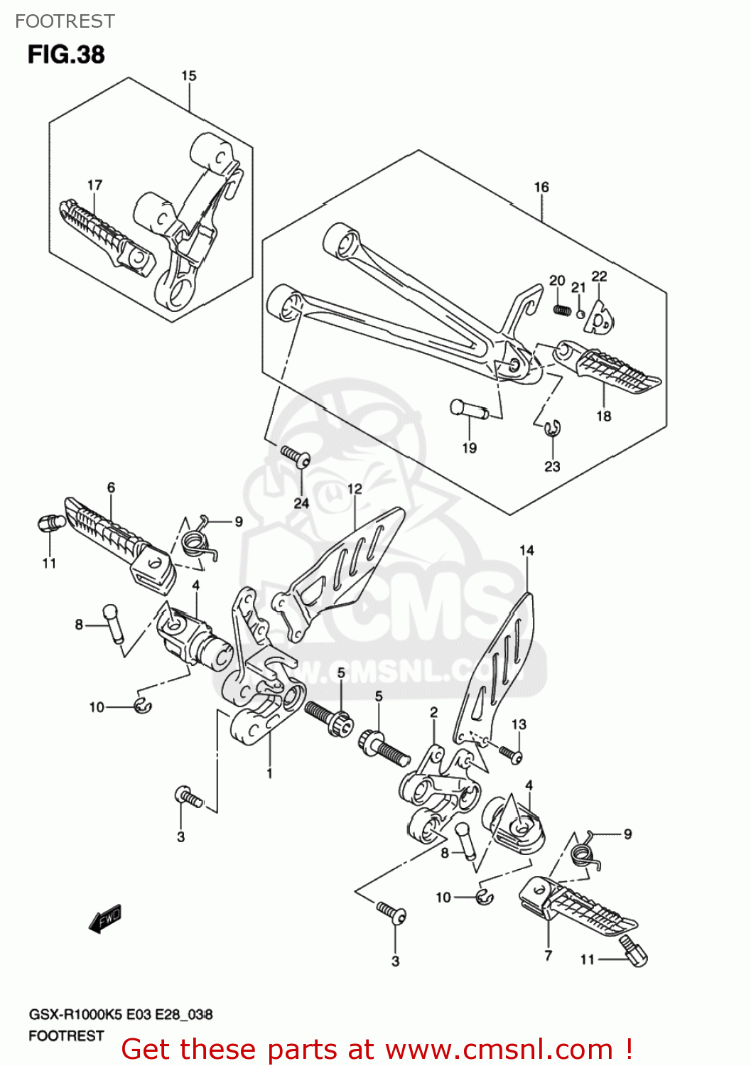 FOOTREST GSXR1000 2006 (K6) USA (E03)