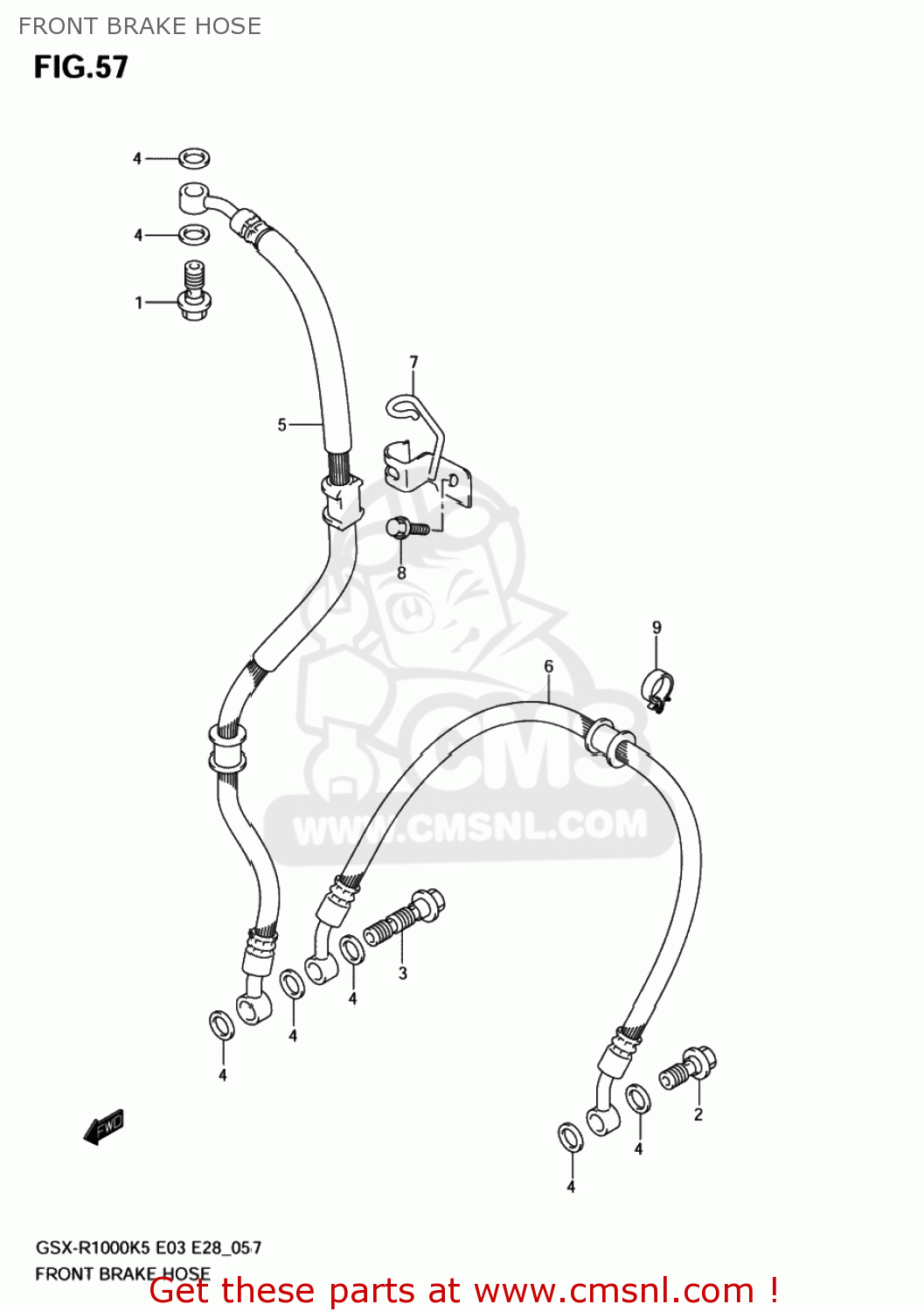 FRONT BRAKE HOSE GSXR1000 2006 (K6) USA (E03)