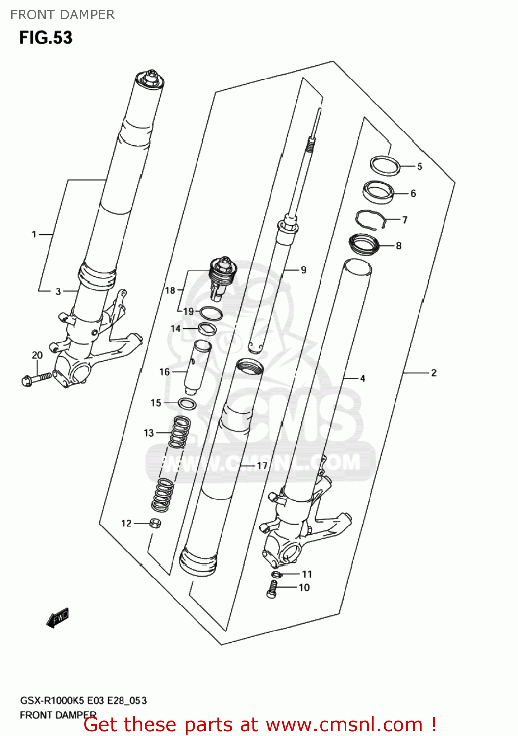 FRONT DAMPER GSXR1000 2006 (K6) USA (E03)