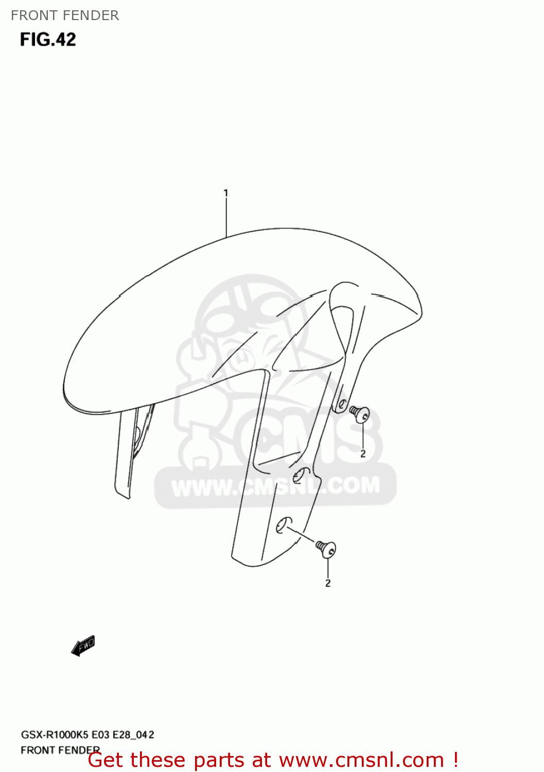 FRONT FENDER GSXR1000 2006 (K6) USA (E03)