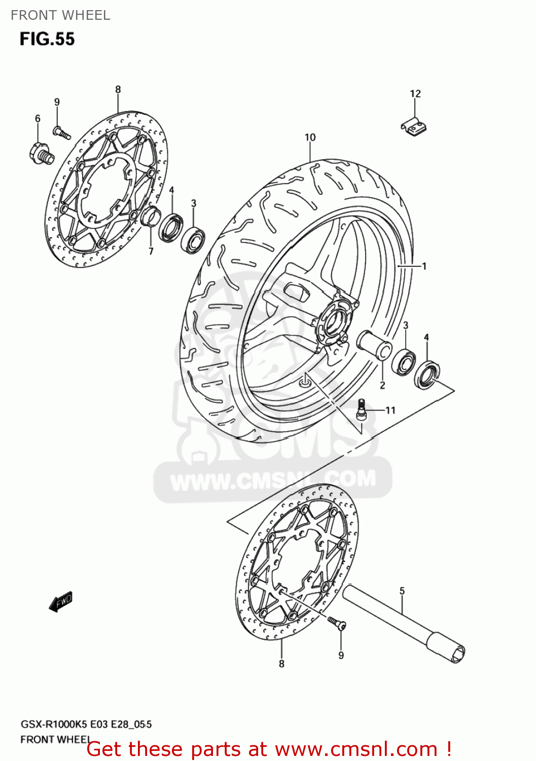 FRONT WHEEL GSXR1000 2006 (K6) USA (E03)
