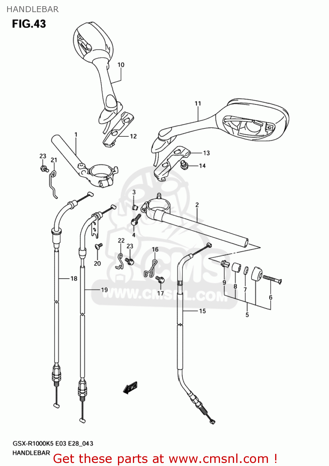 HANDLEBAR GSXR1000 2006 (K6) USA (E03)