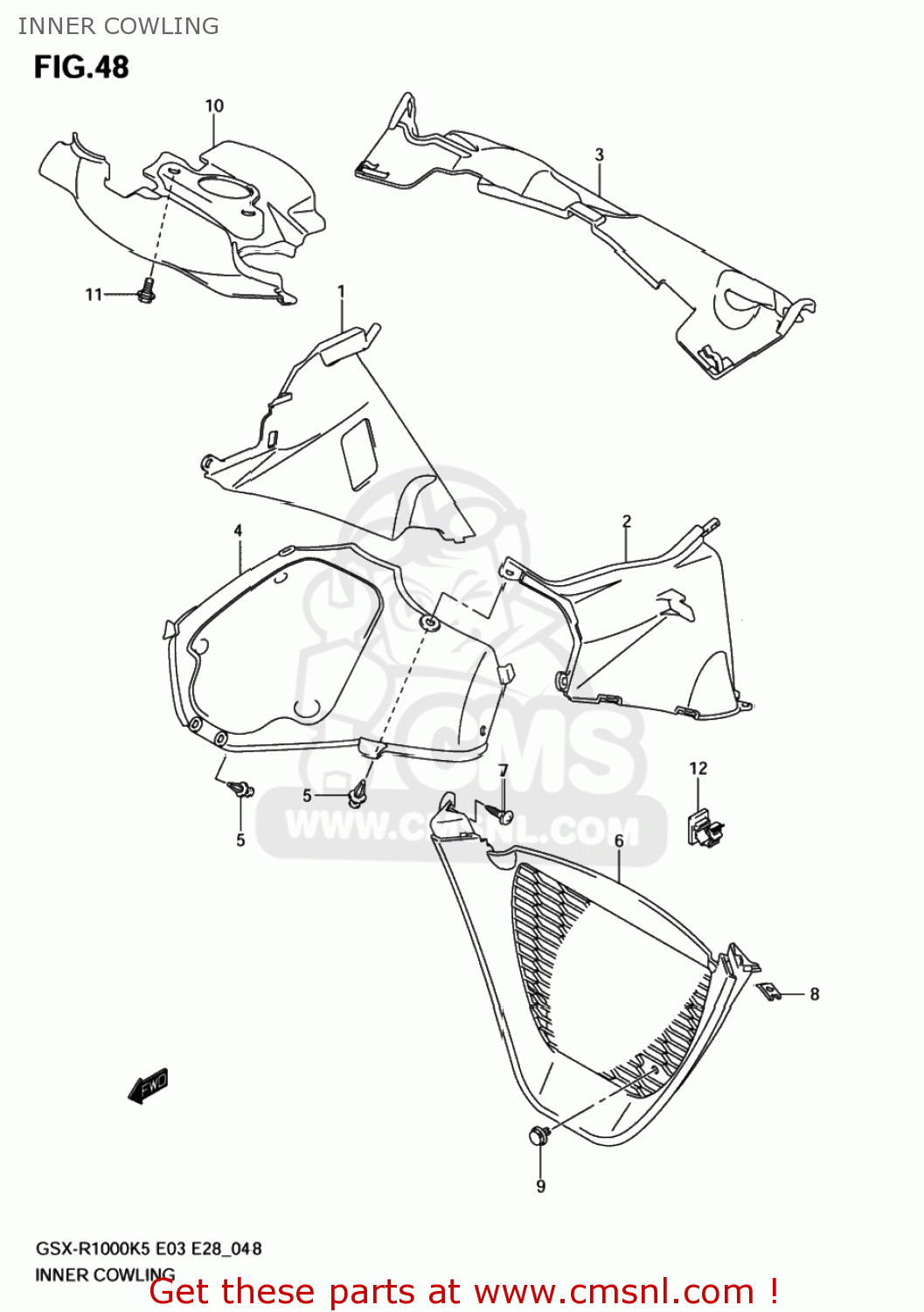 INNER COWLING GSXR1000 2006 (K6) USA (E03)