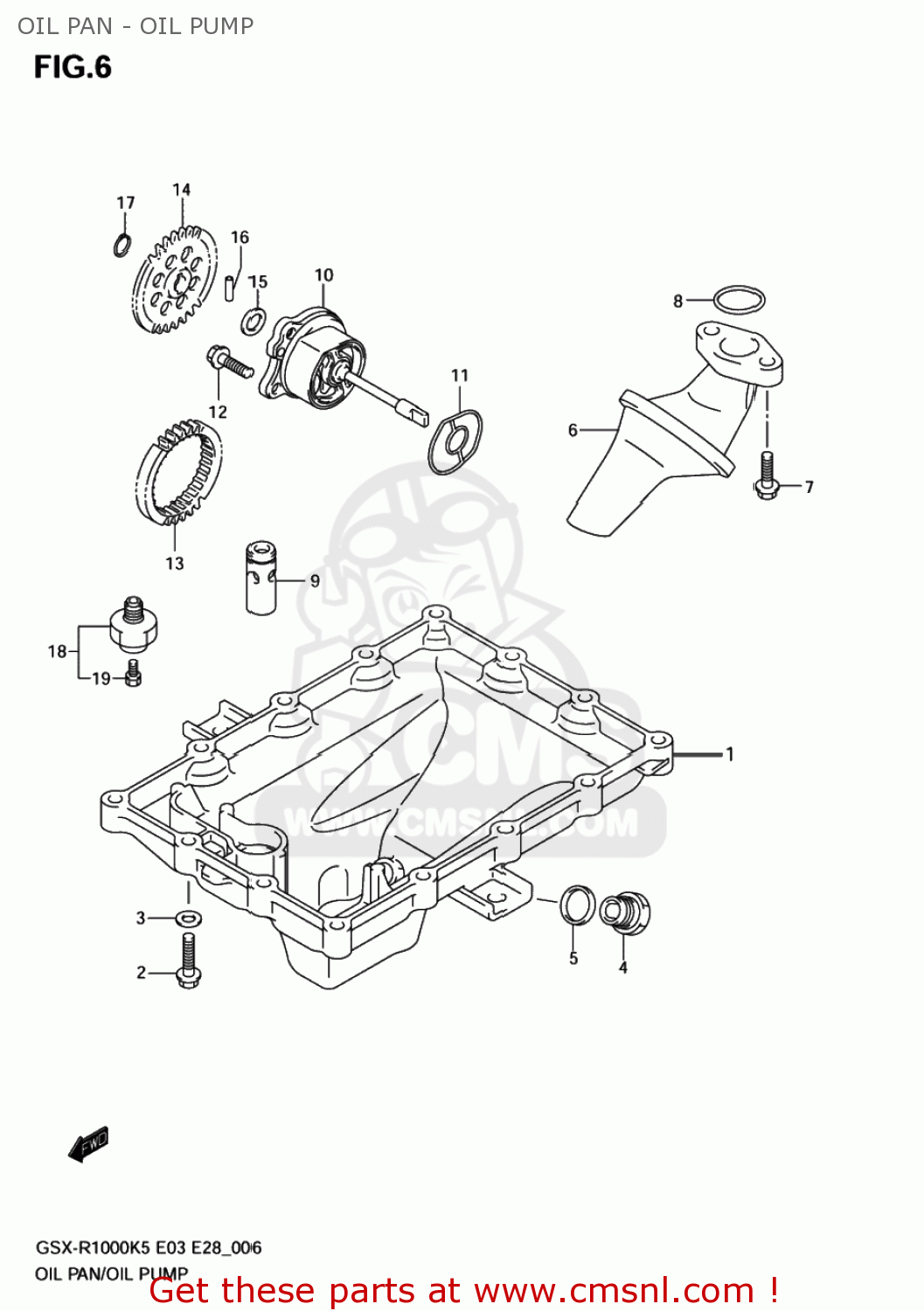 OIL PAN - OIL PUMP GSXR1000 2006 (K6) USA (E03)