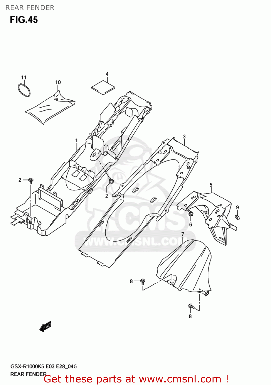 REAR FENDER GSXR1000 2006 (K6) USA (E03)