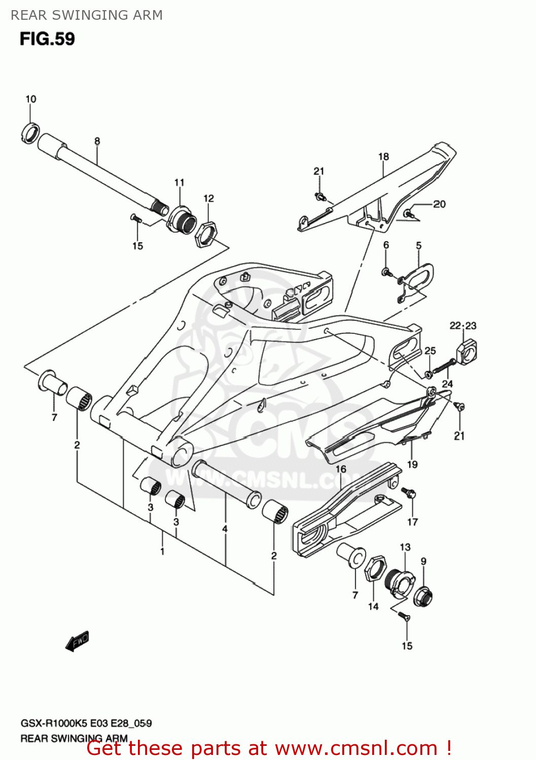 REAR SWINGING ARM GSXR1000 2006 (K6) USA (E03)