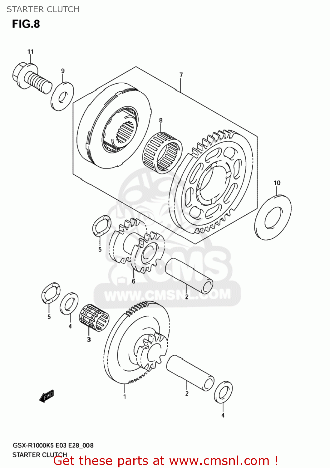 STARTER CLUTCH GSXR1000 2006 (K6) USA (E03)