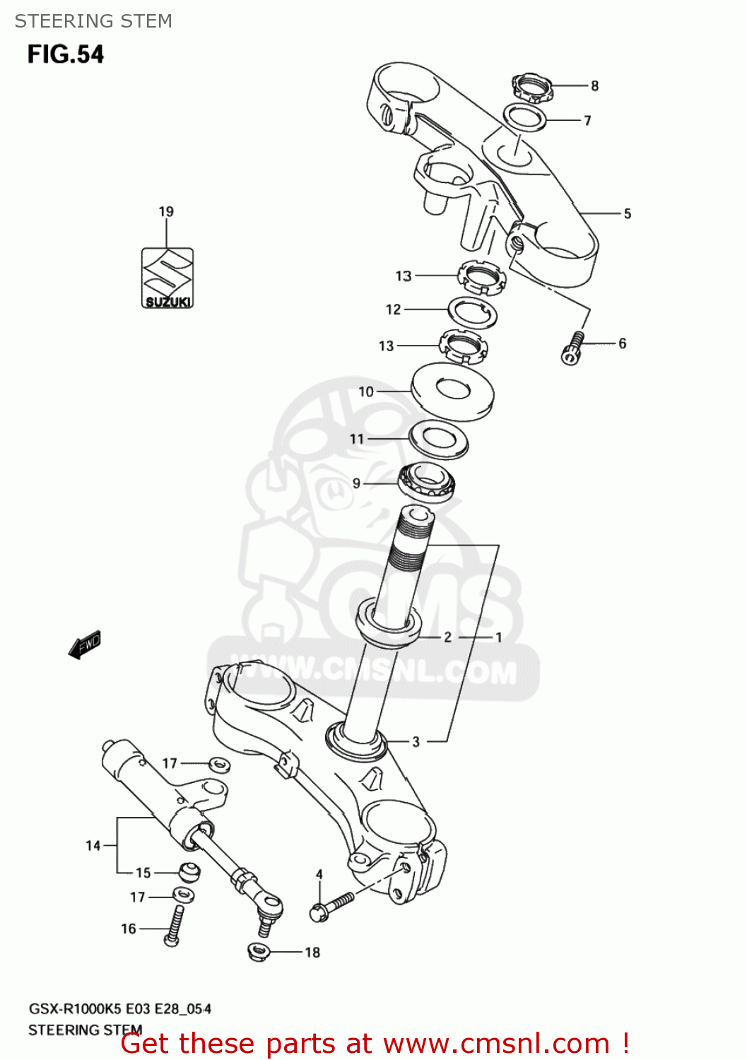 STEERING STEM GSXR1000 2006 (K6) USA (E03)