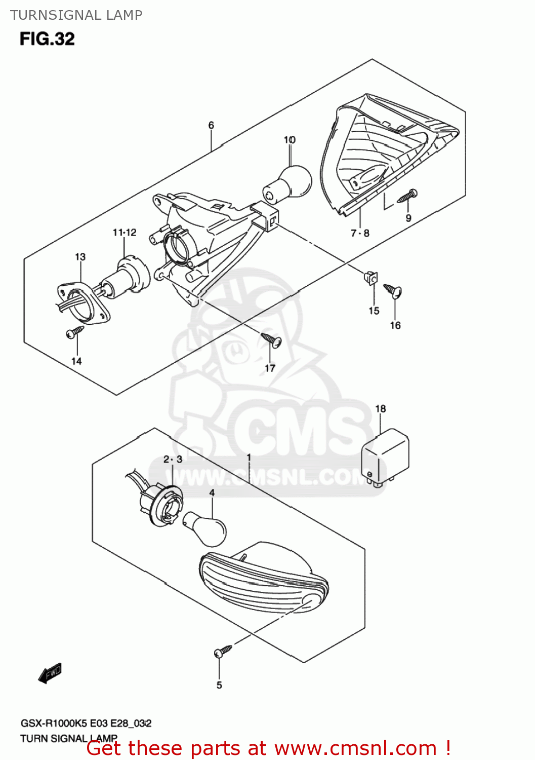 TURNSIGNAL LAMP GSXR1000 2006 (K6) USA (E03)