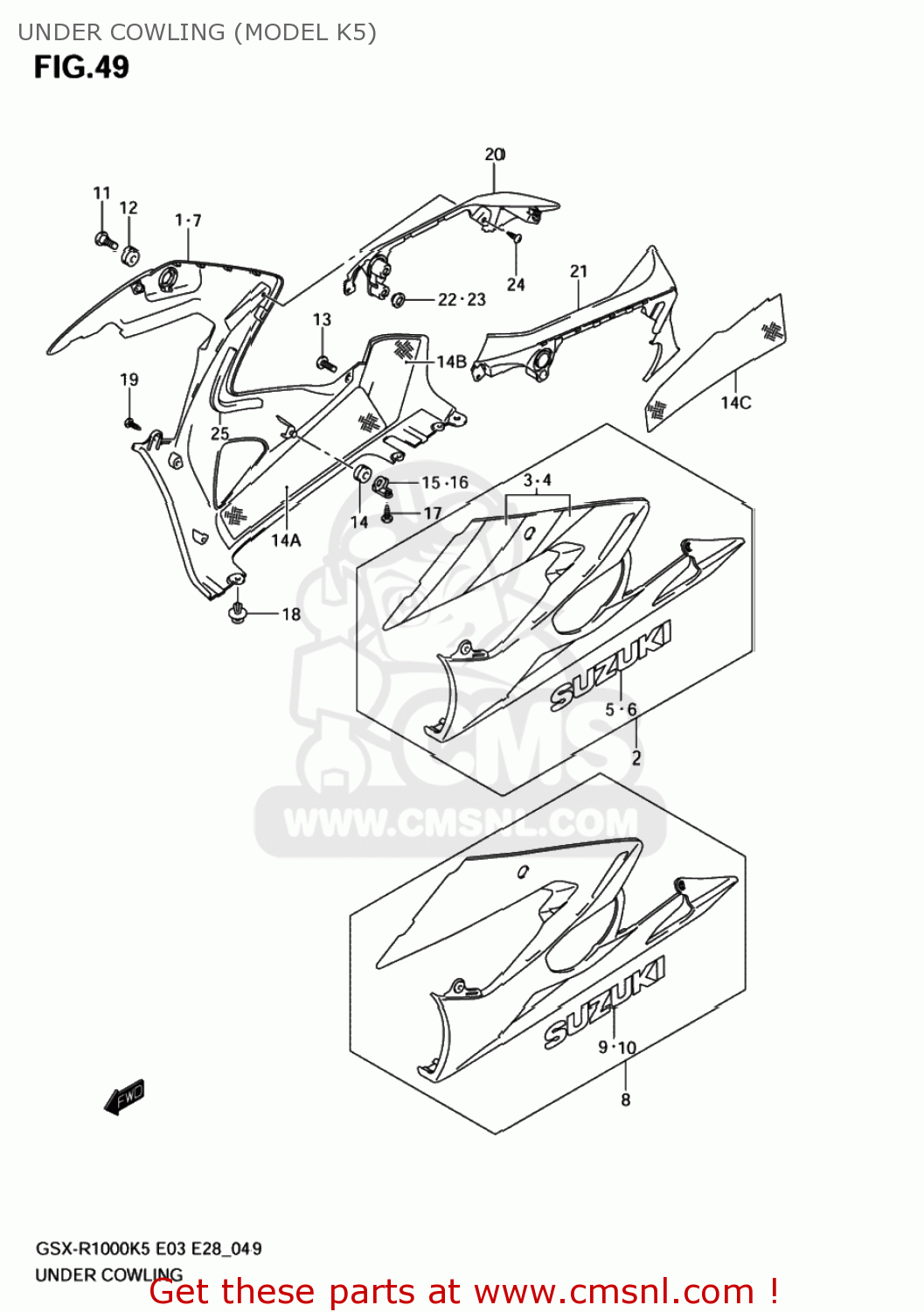 UNDER COWLING (MODEL K5) GSXR1000 2006 (K6) USA (E03)
