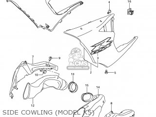 SIDE COWLING (MODEL K5) - GSXR1000 2006 (K6) USA (E03)