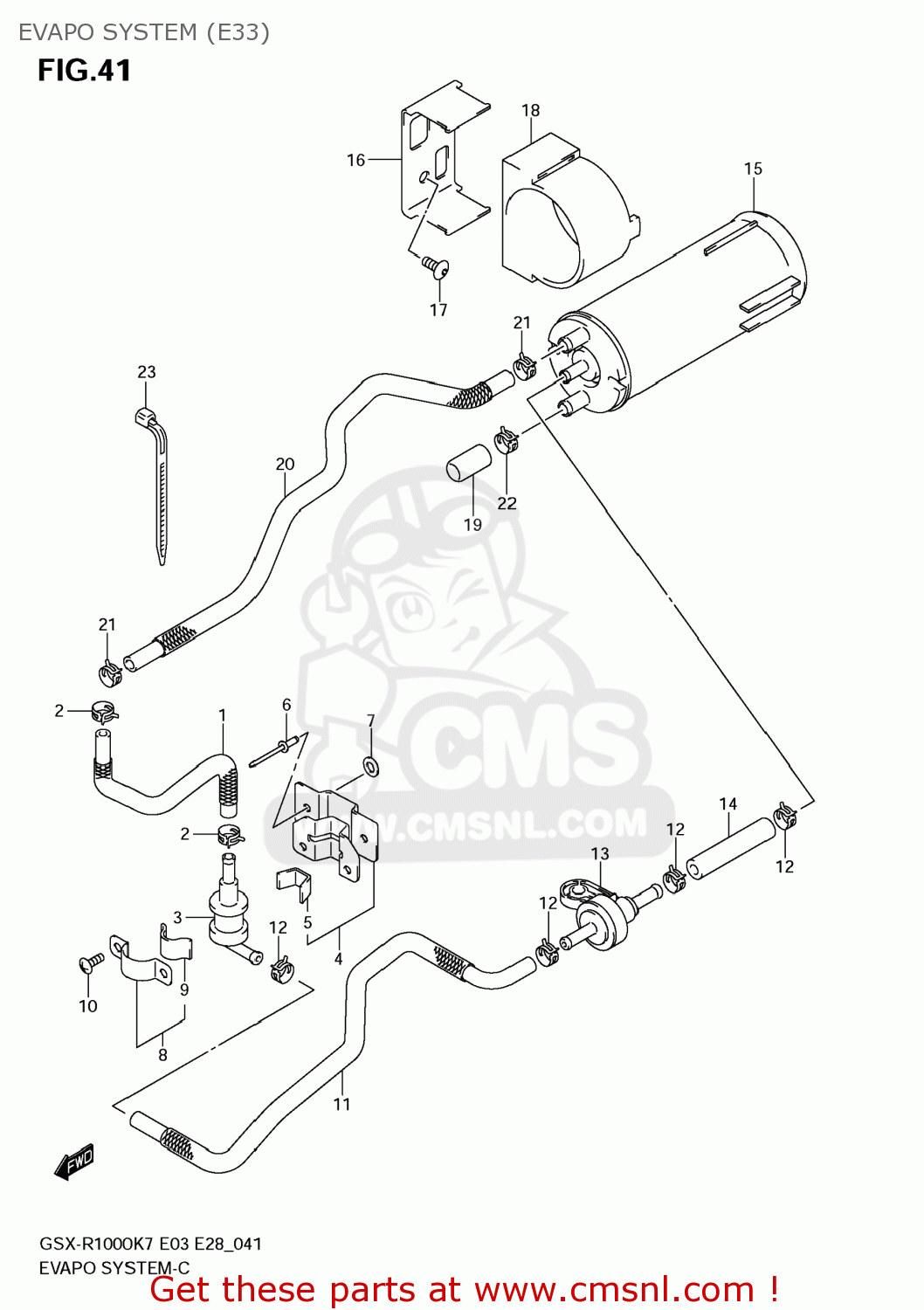EVAPO SYSTEM (E33) GSXR1000 2007 (K7) USA (E03)