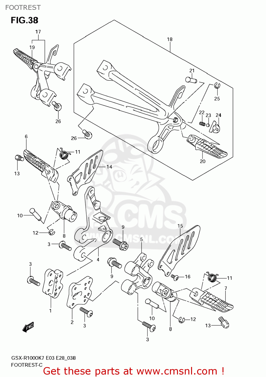 FOOTREST GSXR1000 2007 (K7) USA (E03)
