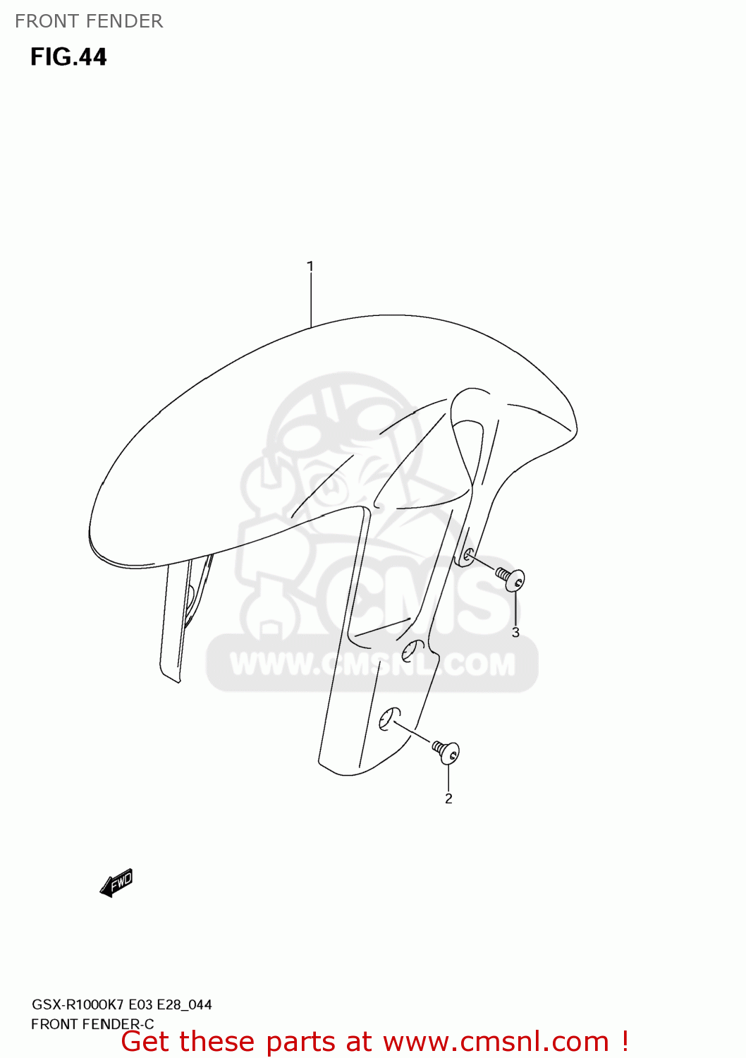 FRONT FENDER GSXR1000 2007 (K7) USA (E03)