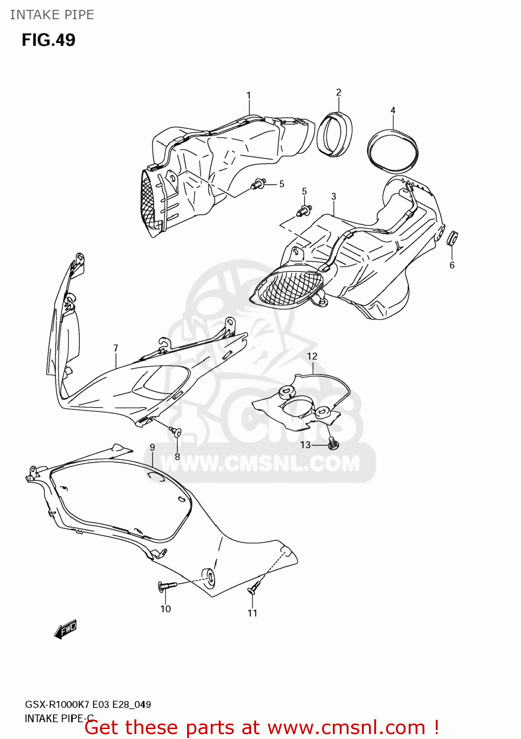 INTAKE PIPE GSXR1000 2007 (K7) USA (E03)