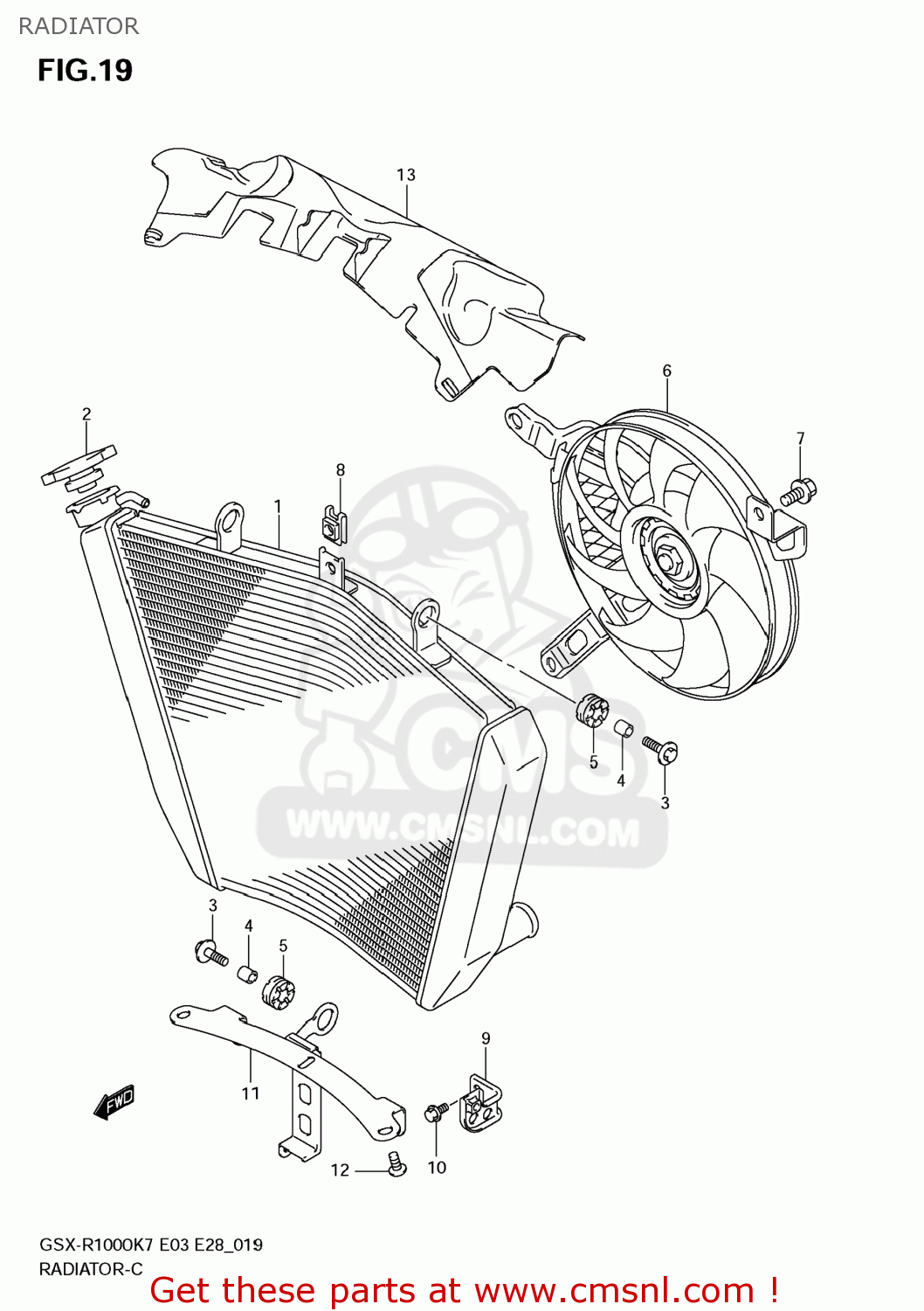 RADIATOR GSXR1000 2007 (K7) USA (E03)
