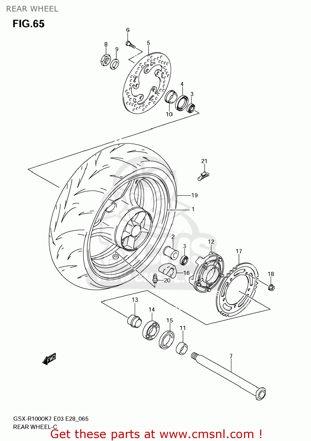REAR WHEEL GSXR1000 2007 (K7) USA (E03)