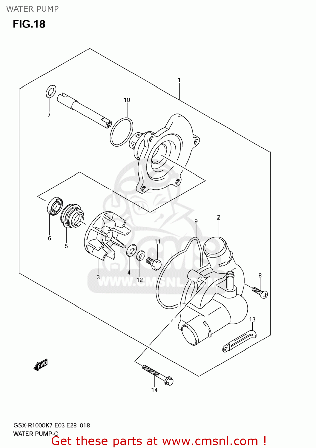 WATER PUMP GSXR1000 2007 (K7) USA (E03)