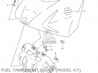 FUEL TANK FRONT COVER (MODEL K7) - GSXR1000 2007 (K7) USA (E03)