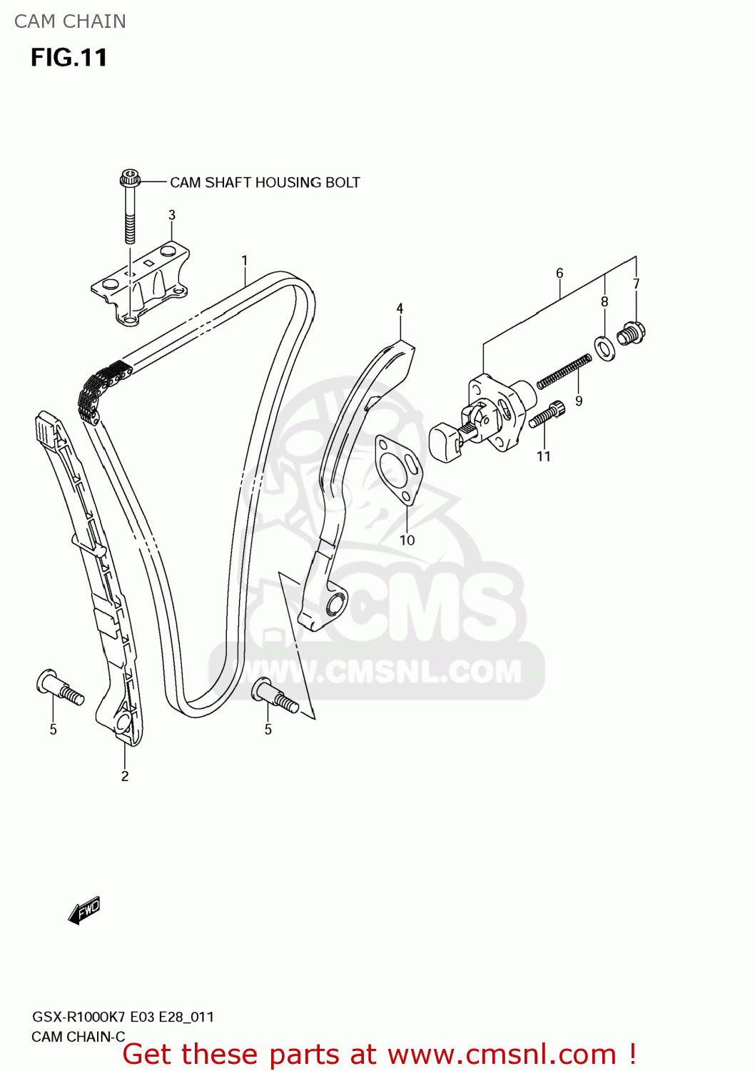 CAM CHAIN GSXR1000 2008 (K8) USA (E03)