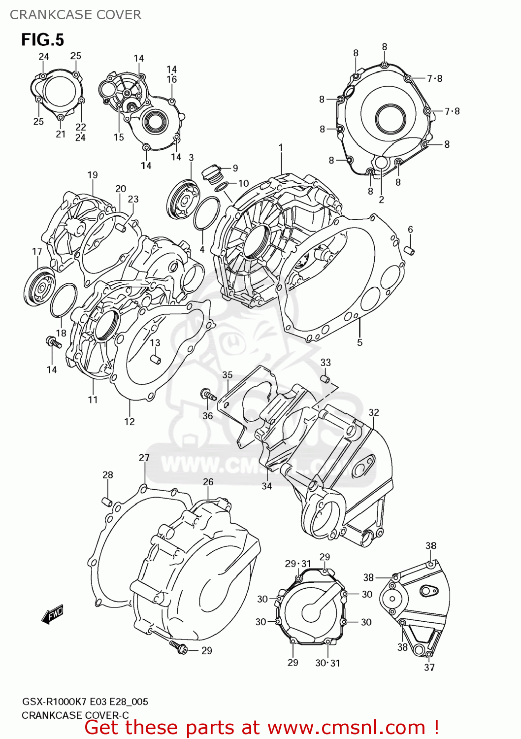 CRANKCASE COVER GSXR1000 2008 (K8) USA (E03)