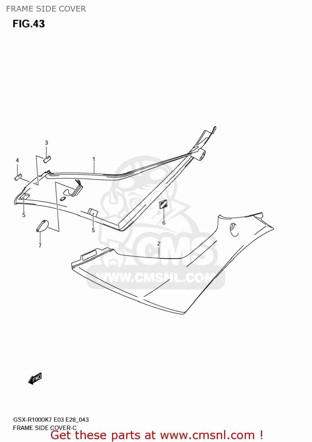 FRAME SIDE COVER GSXR1000 2008 (K8) USA (E03)