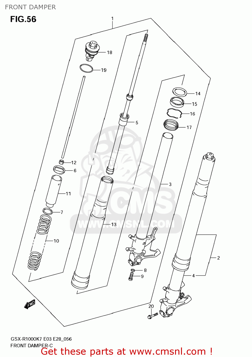FRONT DAMPER GSXR1000 2008 (K8) USA (E03)