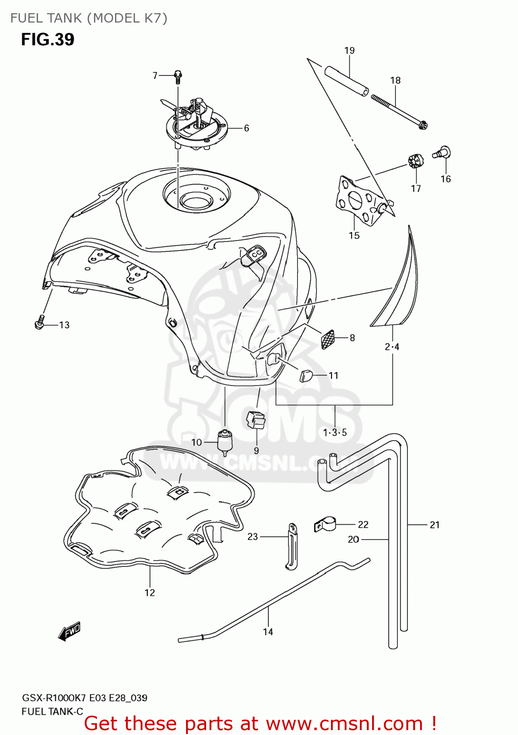 FUEL TANK (MODEL K7) GSXR1000 2008 (K8) USA (E03)
