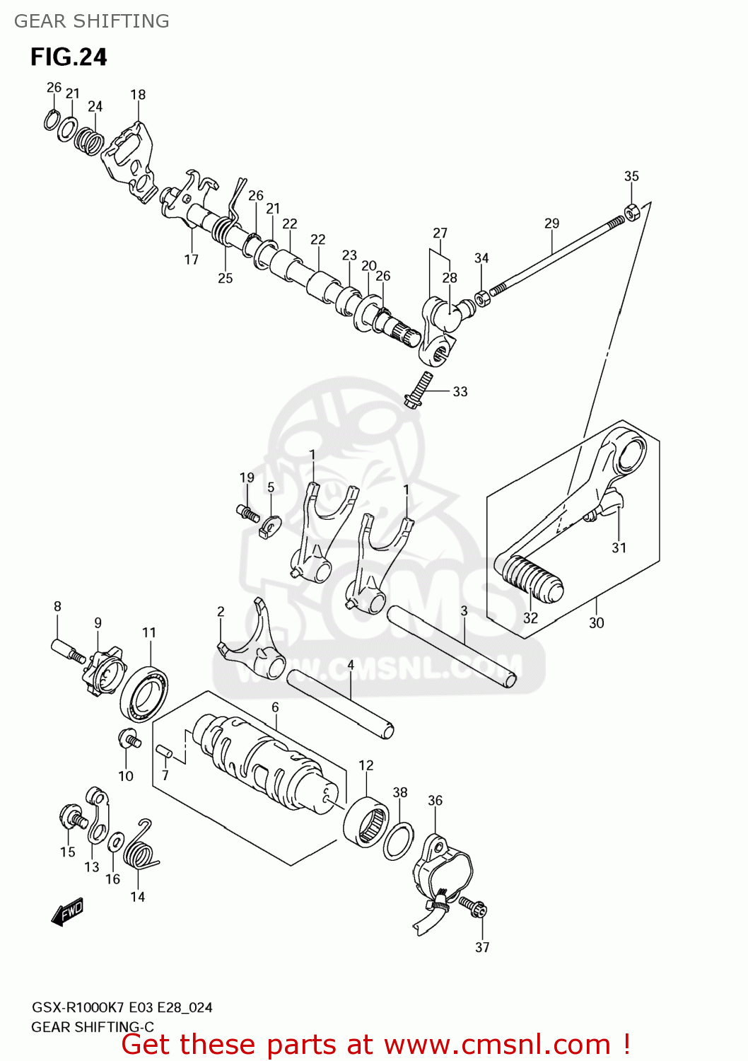 GEAR SHIFTING GSXR1000 2008 (K8) USA (E03)