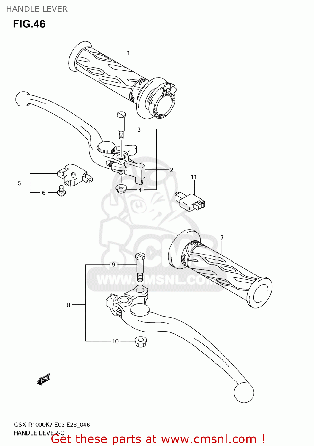 HANDLE LEVER GSXR1000 2008 (K8) USA (E03)