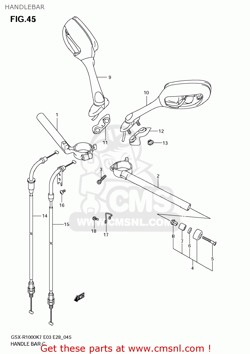 HANDLEBAR GSXR1000 2008 (K8) USA (E03)
