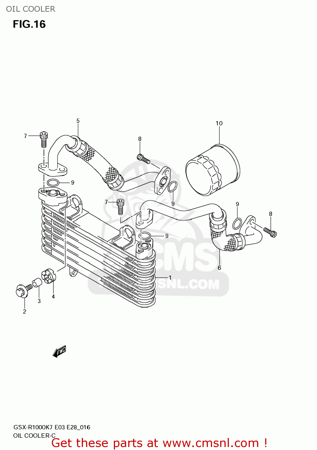 OIL COOLER GSXR1000 2008 (K8) USA (E03)