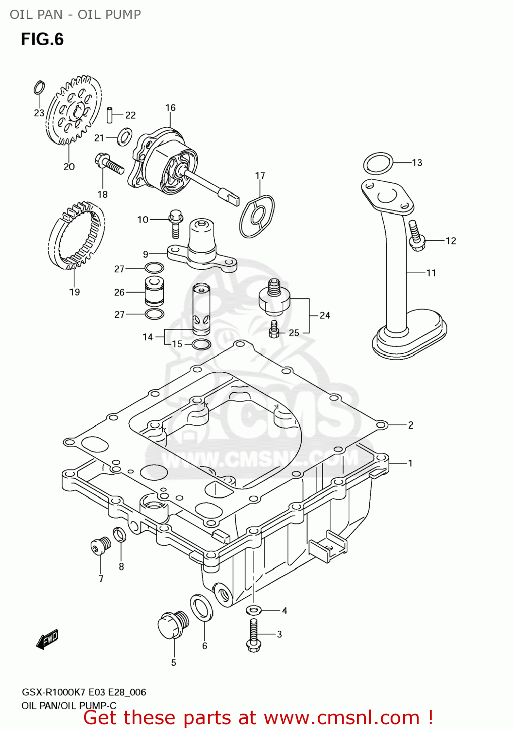 OIL PAN - OIL PUMP GSXR1000 2008 (K8) USA (E03)