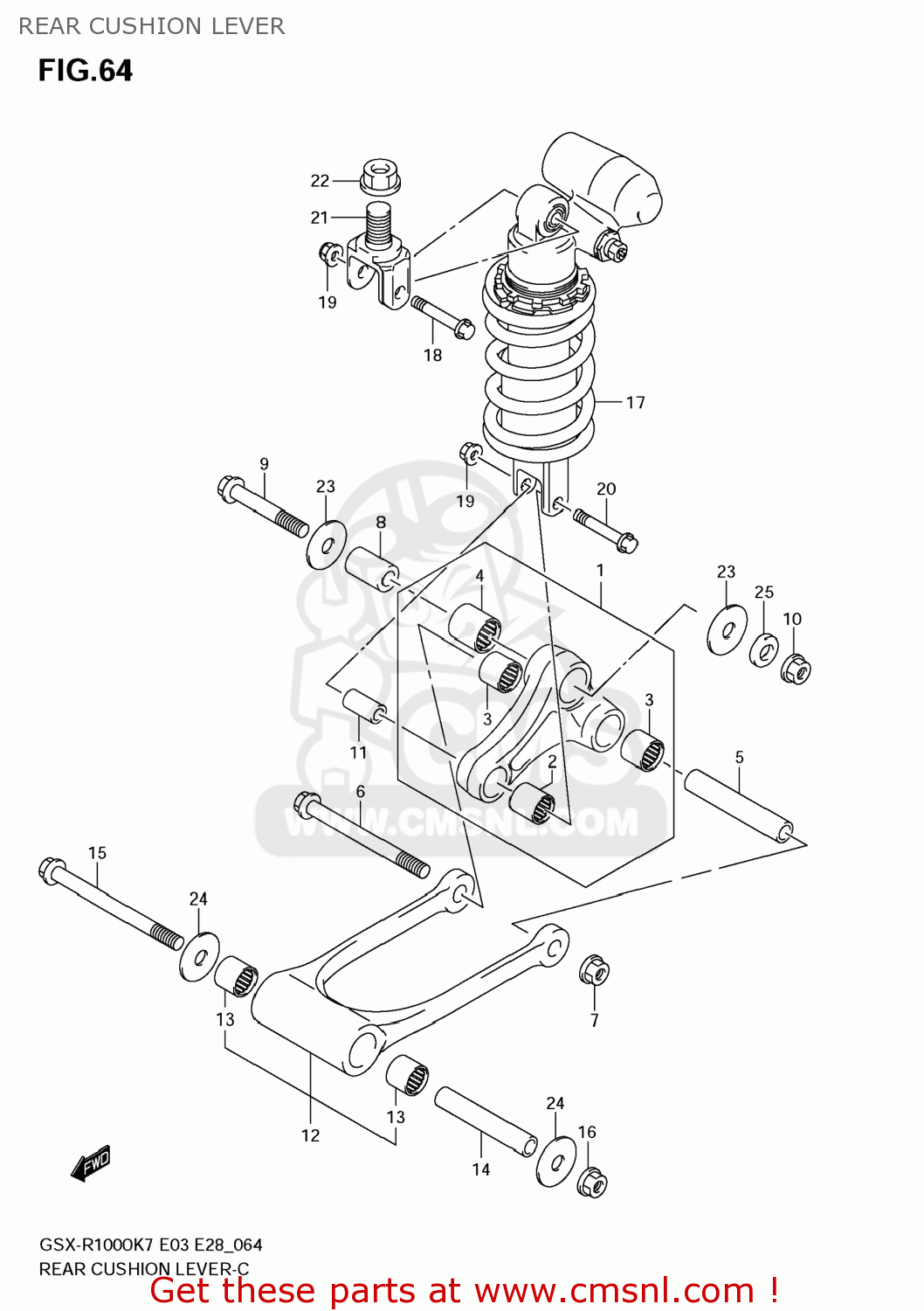 REAR CUSHION LEVER GSXR1000 2008 (K8) USA (E03)