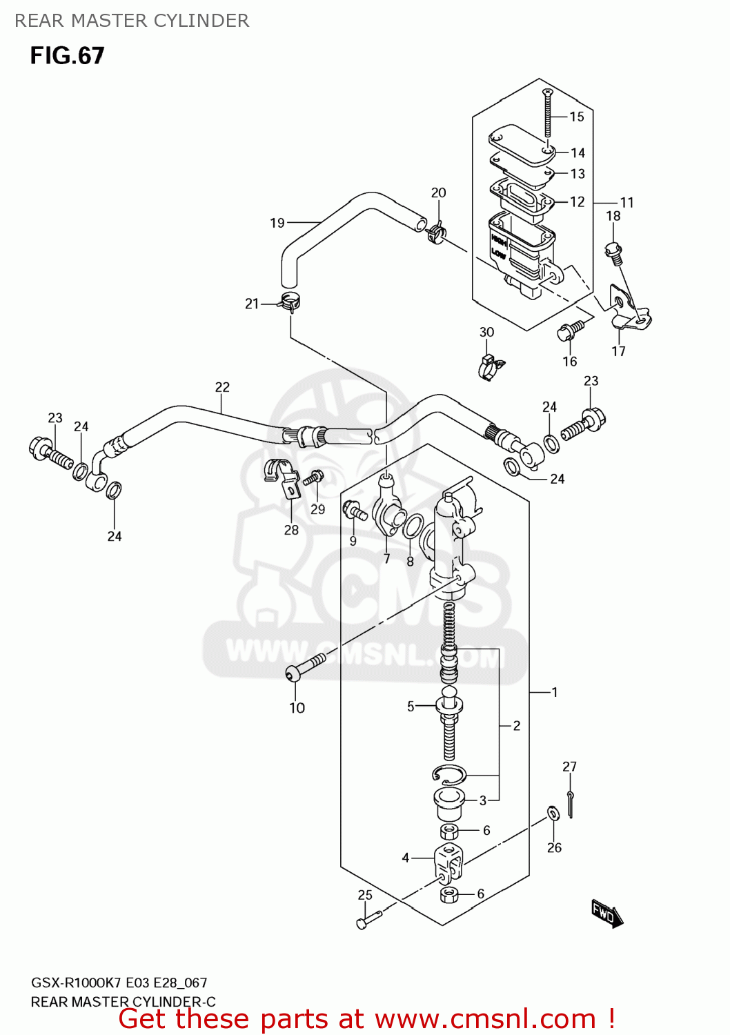REAR MASTER CYLINDER GSXR1000 2008 (K8) USA (E03)