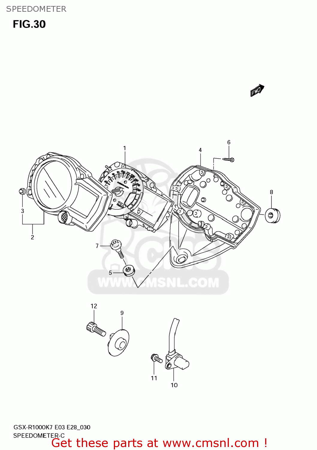 SPEEDOMETER GSXR1000 2008 (K8) USA (E03)