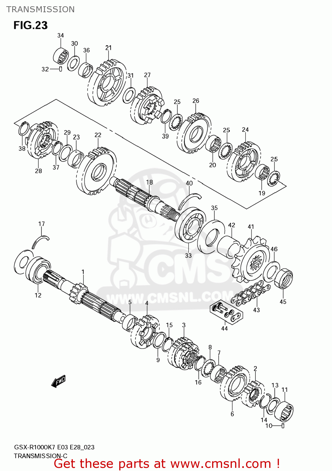 TRANSMISSION GSXR1000 2008 (K8) USA (E03)