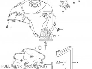 FUEL TANK (MODEL K8) - GSXR1000 2008 (K8) USA (E03)