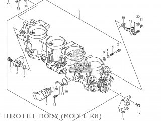 THROTTLE BODY (MODEL K8) - GSXR1000 2008 (K8) USA (E03)