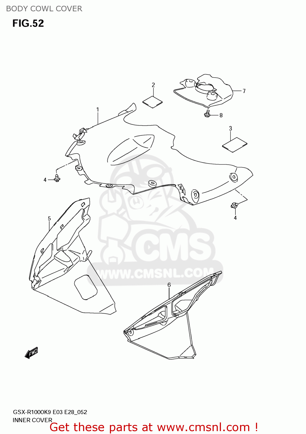 BODY COWL COVER GSXR1000 2009 (K9) USA (E03)