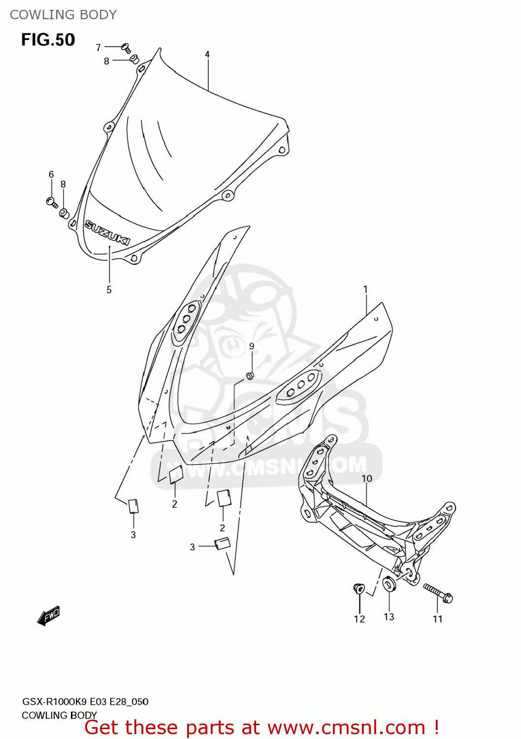COWLING BODY GSXR1000 2009 (K9) USA (E03)