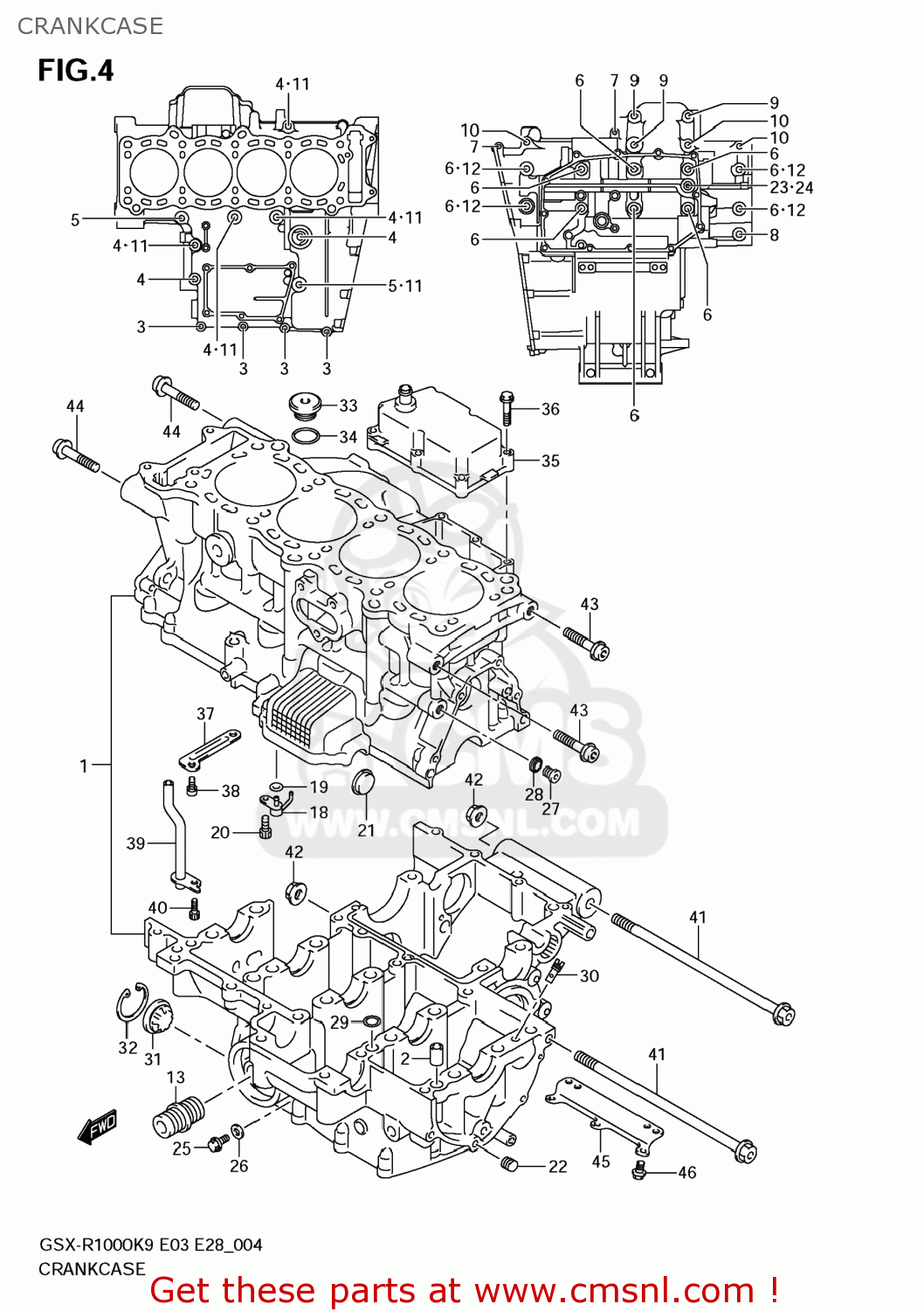 CRANKCASE GSXR1000 2009 (K9) USA (E03)