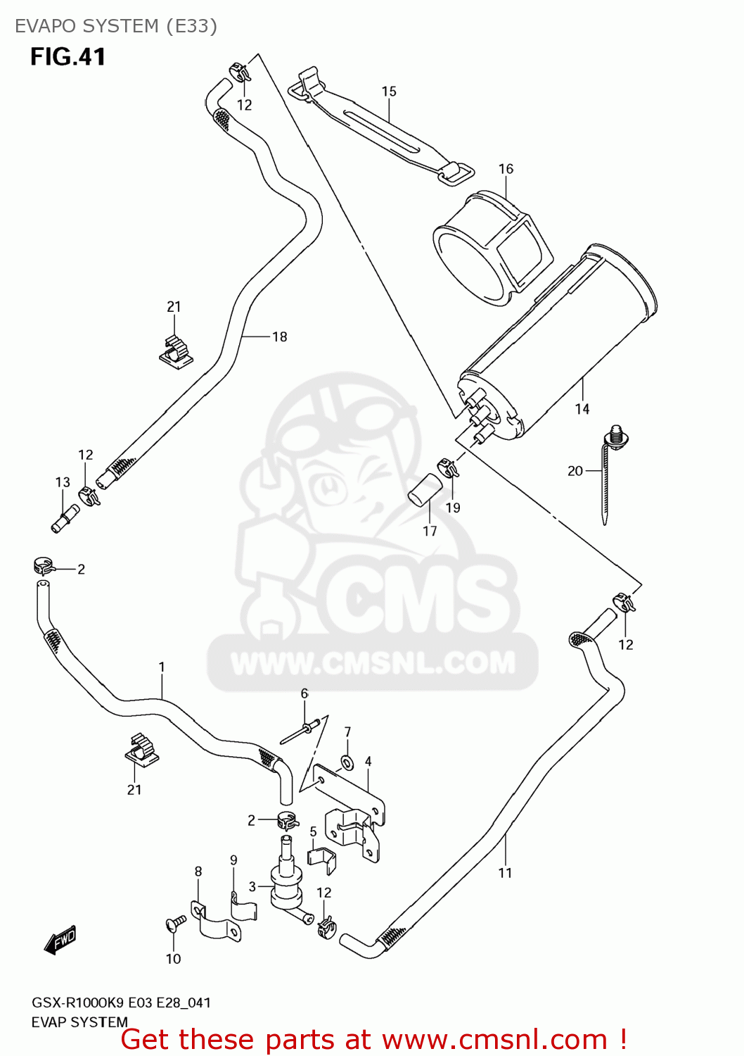 EVAPO SYSTEM (E33) GSXR1000 2009 (K9) USA (E03)