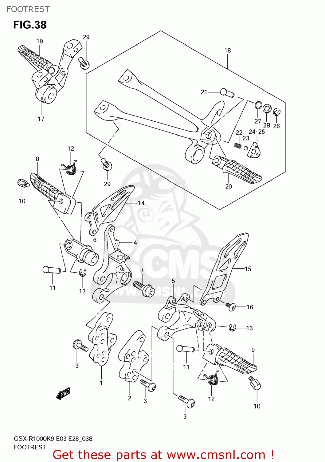 FOOTREST GSXR1000 2009 (K9) USA (E03)