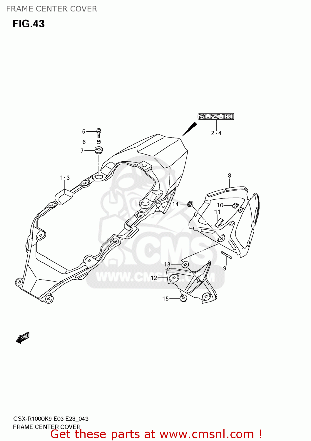 FRAME CENTER COVER GSXR1000 2009 (K9) USA (E03)