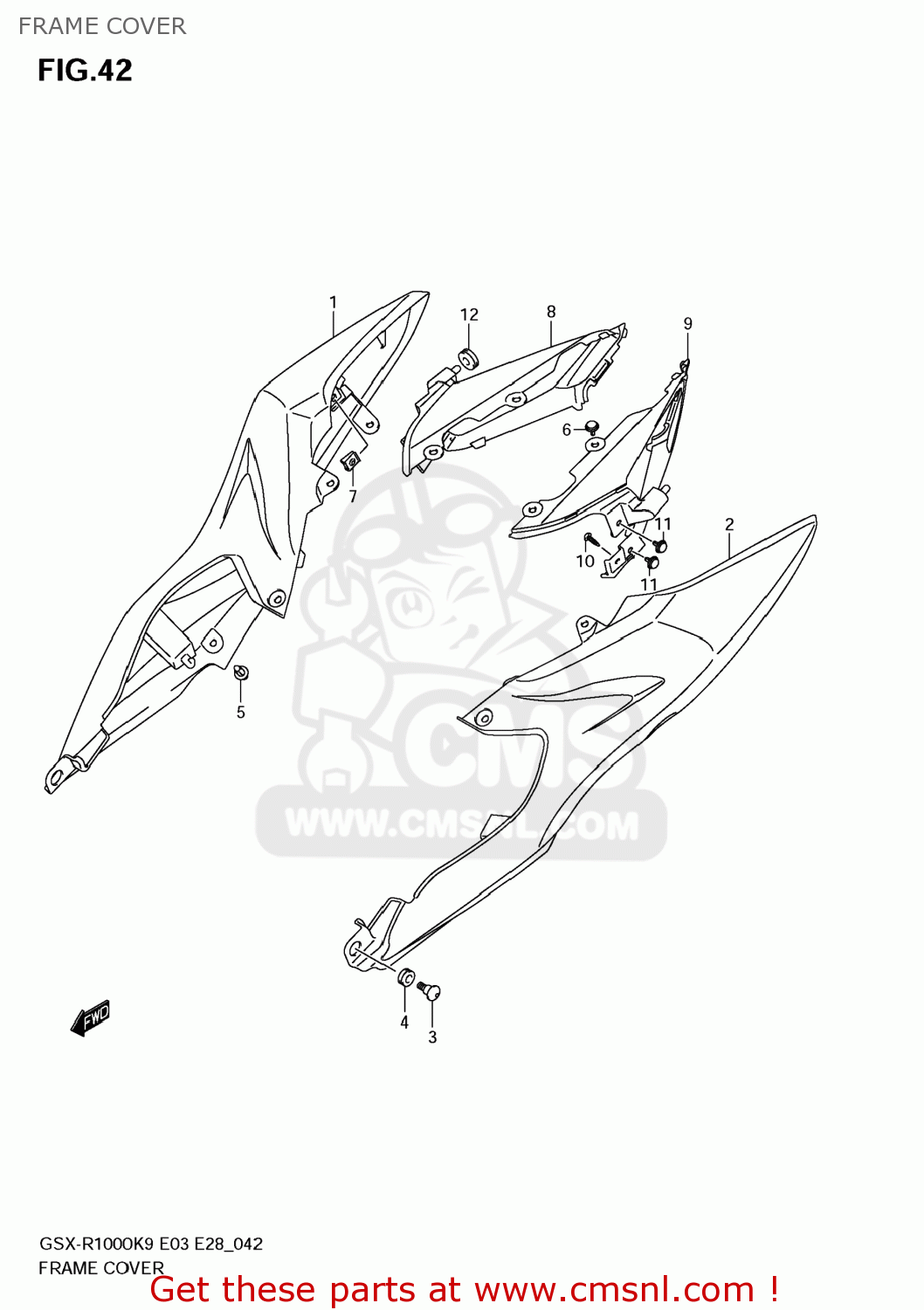 FRAME COVER GSXR1000 2009 (K9) USA (E03)
