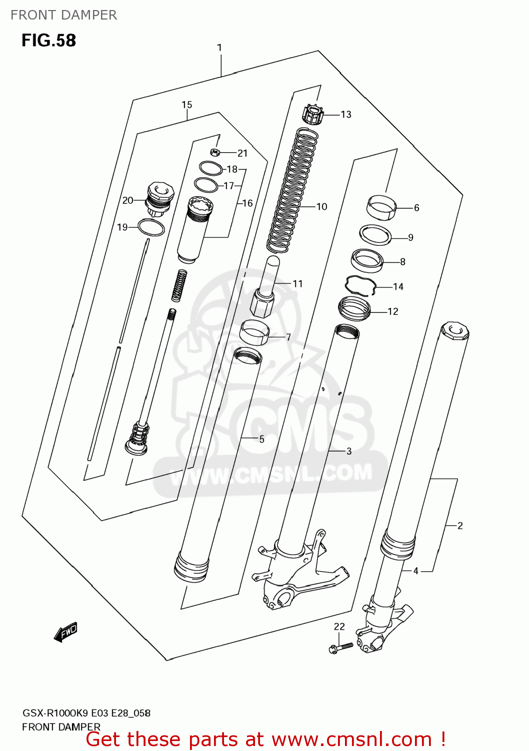 FRONT DAMPER GSXR1000 2009 (K9) USA (E03)